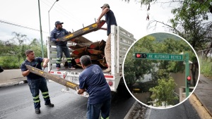 obra en Alfonso Reyes, rehabilitación vial, movilidad urbana, contraflujo, San Pedro