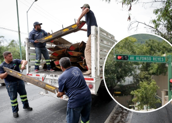 obra en Alfonso Reyes, rehabilitación vial, movilidad urbana, contraflujo, San Pedro